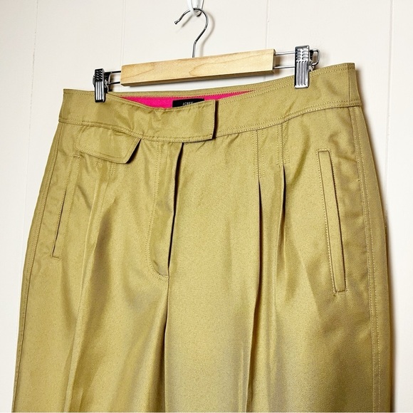 J. Crew NWT Tapered Pants with Front Pleats 14 khaki tan high rise relaxed - Picture 2 of 13